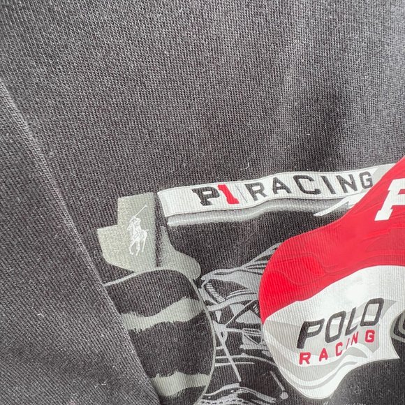 Polo Ralph Lauren Black Interlock Cotton 2021 Racing Car Pullover Hoodie - Picture 2 of 7